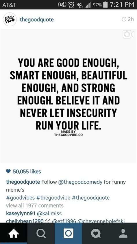 an instagram page with the caption'you are good enough, smart enough, and strong enough, and ...