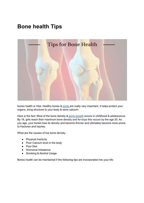 PPT - Bone Health Tips PowerPoint Presentation, free download - ID:10580728