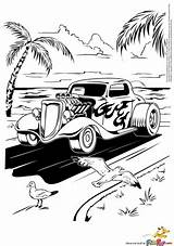 A Hot Rod Car Running Along The Beach Coloring Page  Letscoloritcom sketch template