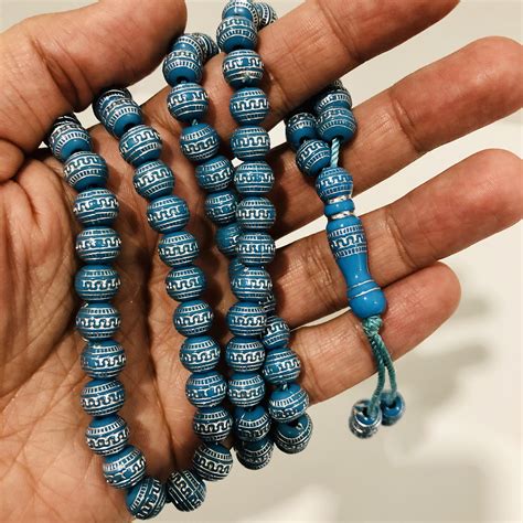 Islamic 99 Blue Bead Tasbih Tasbeeh Arabian prayer Worry beads | Etsy