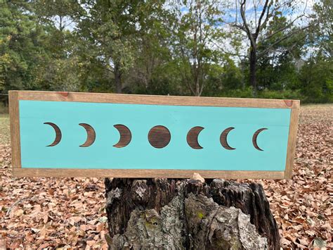 Bohemian Moon Phase Sign Above Couch Decor Wooden Moon - Etsy | Above ...