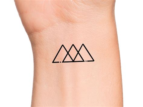 3 Triangles Temporary Tattoo Triangle Trinity Tattoo Geometric - Etsy