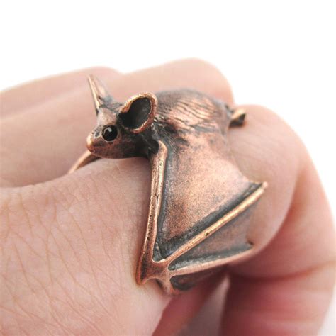 3D Adjustable Bat Shaped Unisex Animal Ring in Copper | Animal Jewelry – DOTOLY