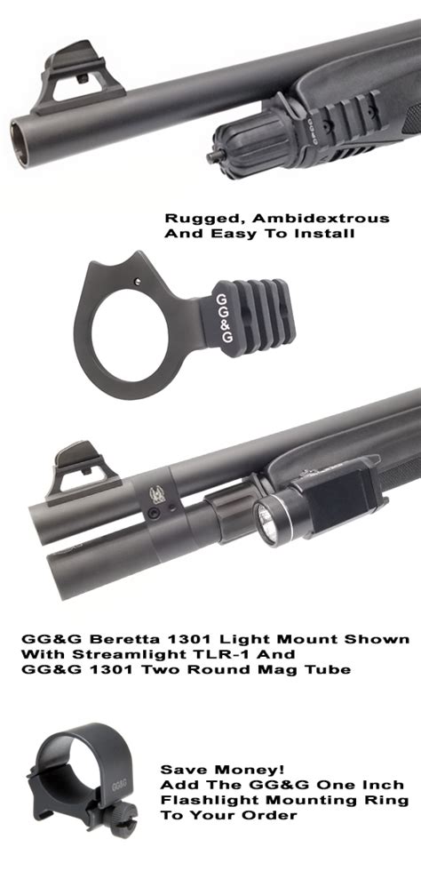 Beretta 1301 Tactical Shotgun Flashlight Mount|GG&G Tactical Accessories