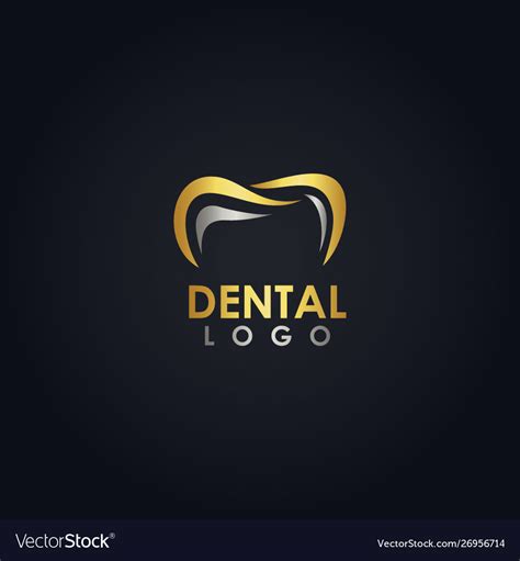 Gold dental logo Royalty Free Vector Image - VectorStock