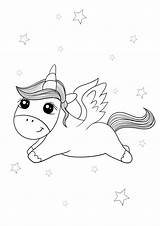 Rearing Unicorn Coloring Page Free Printable Pages Cartoon sketch template