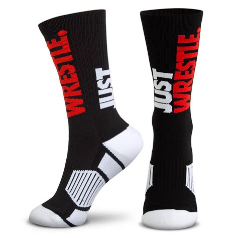 Wrestling Woven Mid-Calf Socks - Just Wrestle (Black) | ChalkTalkSPORTS