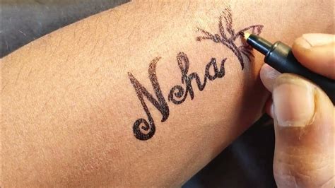 Neha name tattoo design | stylish neha naam ka tattoo | neha tattoo on hand | tattoo style - YouTube