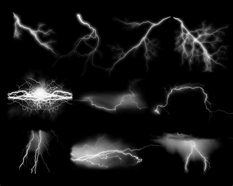 20 realistic Lightning Photoshop Brushes 20 Photoshop Pinsel | Etsy