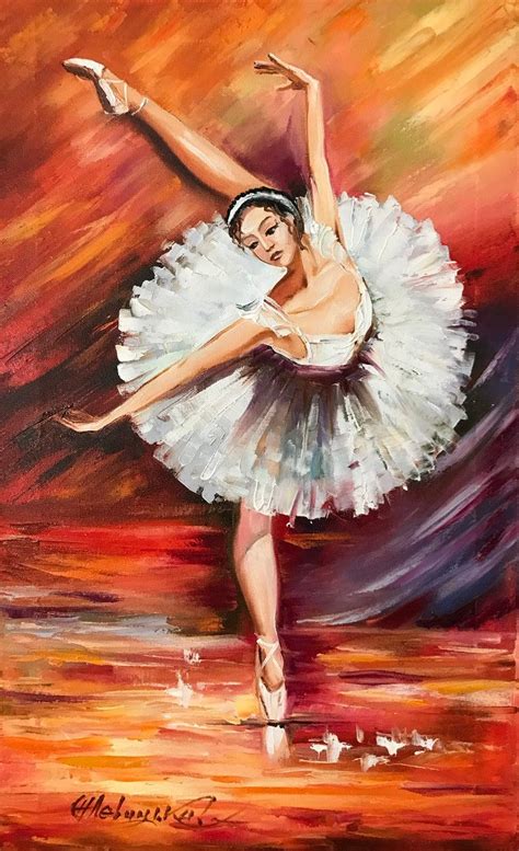 Abstract Ballerina Oil Painting Original Ballerina Wall Decor Dancing ...