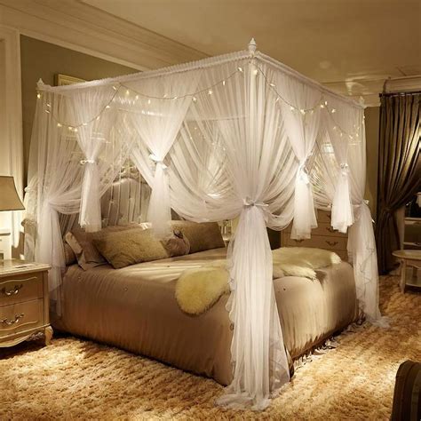 JQWUPUP Romantic Bed Canopy Curtains,Bed Canopy For Girls Kids Adult ...