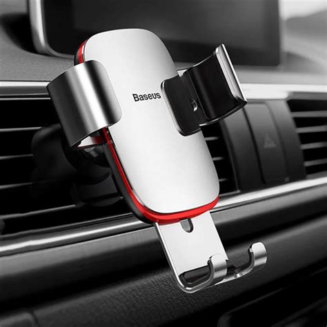 Full Aluminum Universal Car Air Vent Gravity Auto Lock Phone Holder Mount Car Phone Holder ...