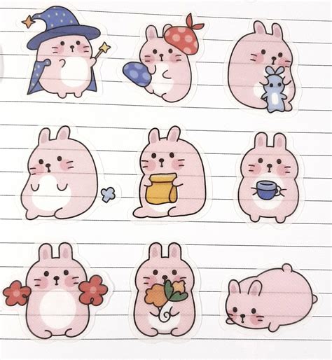 Cute Rabbit Stickers Kawaii Stickers | Etsy