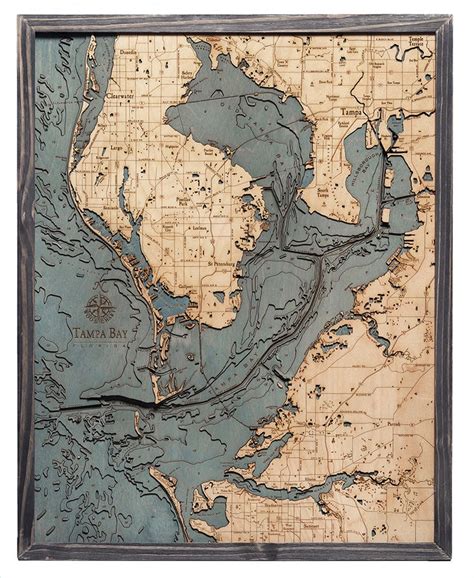 Tampa Bay Wood Carved Topographic Depth Chart / Map | Etsy | Lake art, Wood map, Tampa bay