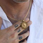 Lion Necklace Men's (Gold Plated) - Men's Engraved Necklace - Talisa