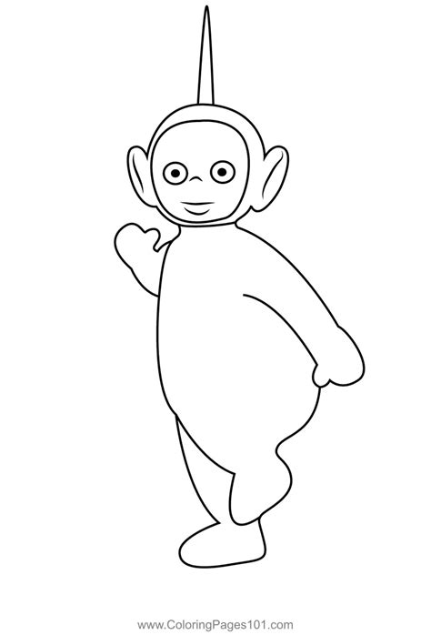 Dipsy Say Hi Coloring Page for Kids - Free Teletubbies Printable Coloring Pages Online for Kids ...