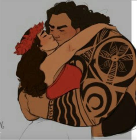 Older Moana and Maui's romantic kiss moment | Disney princess moana ...