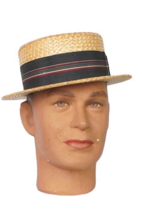 Vintage 1930s 1940s straw hat french - Gem