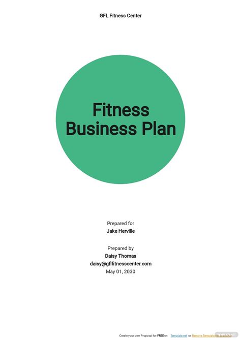 Business Plan Template For Gym