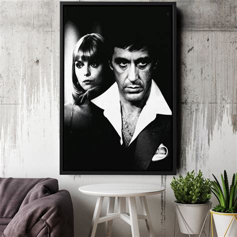 Scarface Poster Black and White Canvas Wall Art Home Decor | Etsy