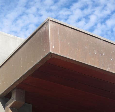 COPPER FASCIA / ROOF EDGE / FLAT ROOF | Roof edge, Flat roof house, Roof cladding