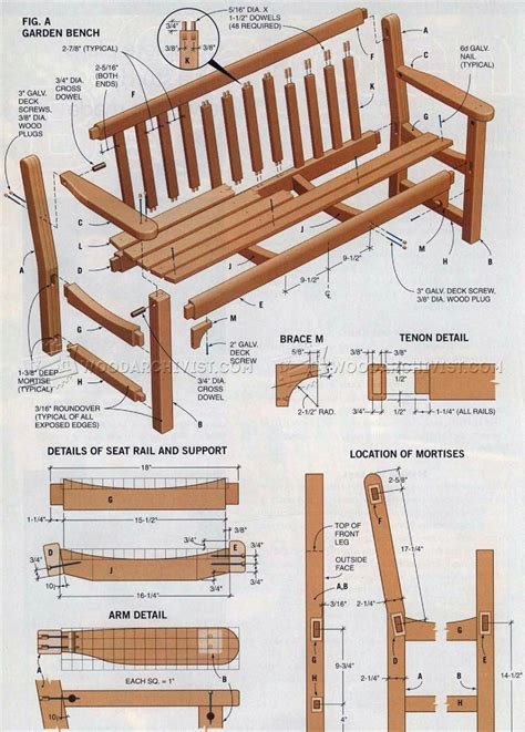 Garden Bench Plans • WoodArchivist