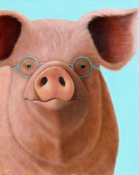 Pig Magnet Funny Pig Magnet Pig with Glasses Proceeds | Etsy | Pig ...