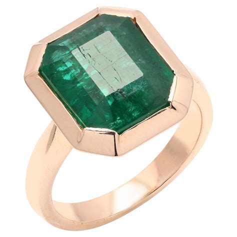 Customizable 14k Peridot Solitaire Ring, Emerald Cut Rose Gold Ring For Sale at 1stDibs | bezel ...