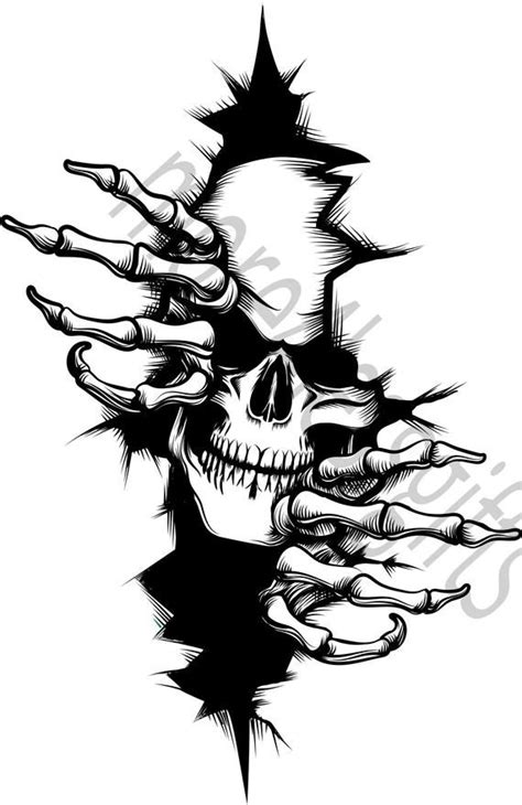 Skull in the Wall Filesvg Vector Fileinstant Downloadfor - Etsy