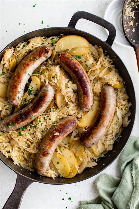 Bratwurst and Sauerkraut - The Forked Spoon