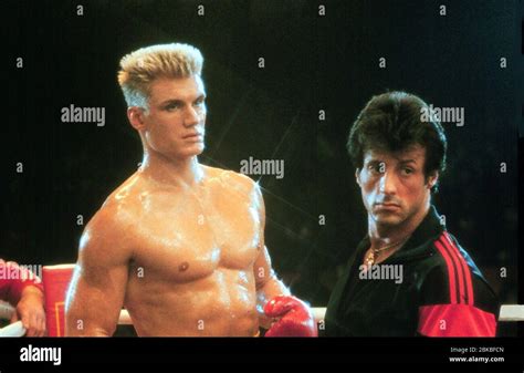 DOLPH LUNDGREN, SYLVESTER STALLONE, ROCKY IV, 1985 Stock Photo - Alamy