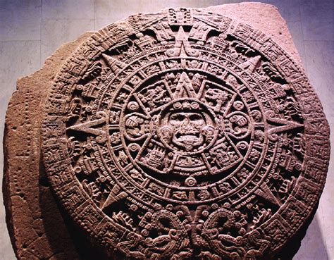 Aztec Calendar Stone, or Sun Stone, at National Museum of Anthropology ...