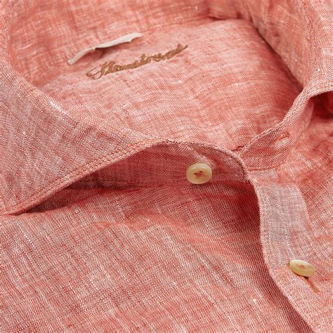 Stenströms | Matte Red Linen Cutaway Slimline Shirt – Baltzar