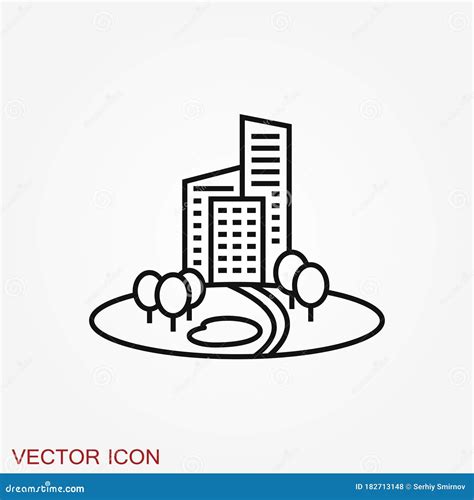 Urban Vector Icon, City Symbol Isolated on Background Stock Illustration - Illustration of urban ...