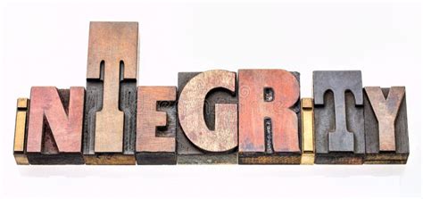 Integrity Word Abstract in Wood Type Stock Image - Image of abstract ...