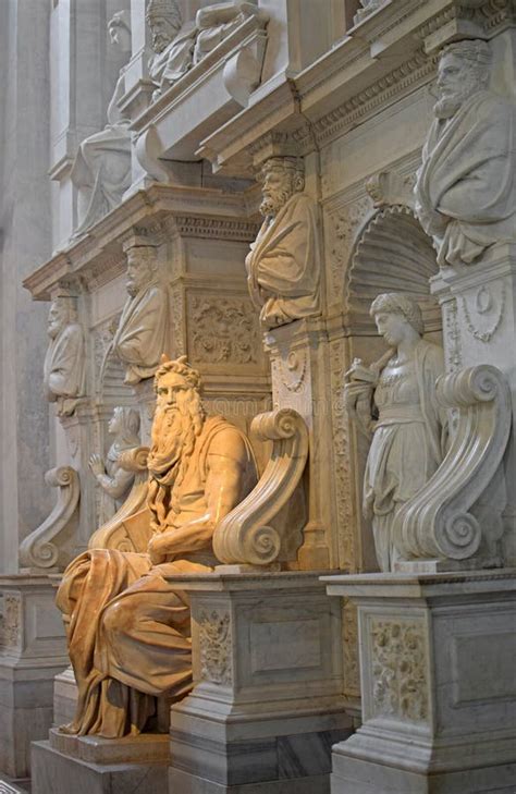 Moses Sculpture with Horns by Michelangelo Stock Photo - Image of roman ...