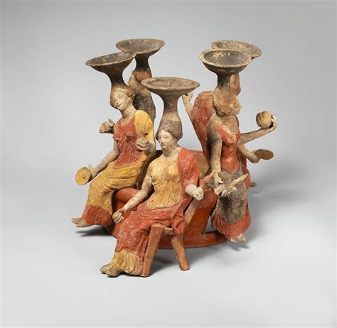 Terracotta group of women seated around a well head | Greek, Tarentine | Classical | The ...