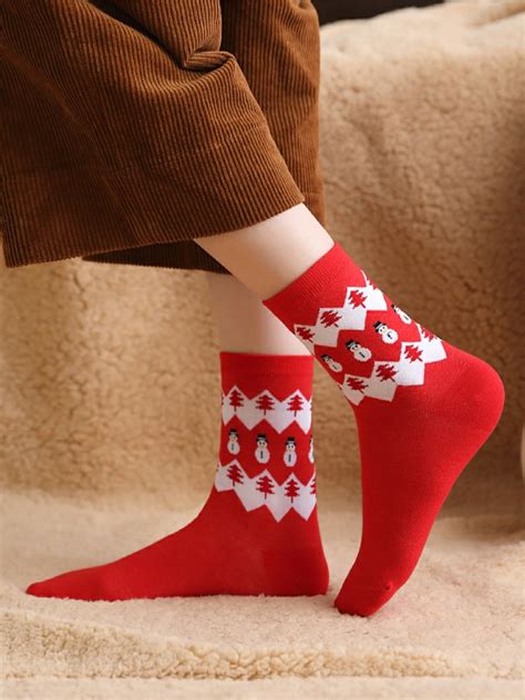 Snowman Craft Sock: Festive Christmas Socks with Tree & Snowman Design - SouCherry Fashion: The ...