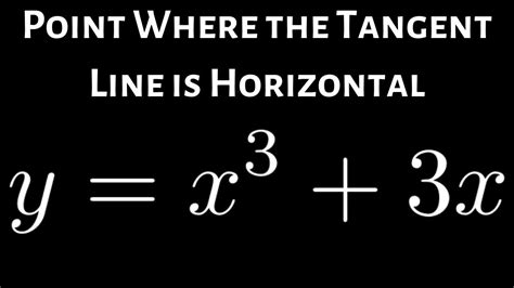 Horizontal Tangent Line of y = x^3 +3x | Math videos, Tangent, Math equations