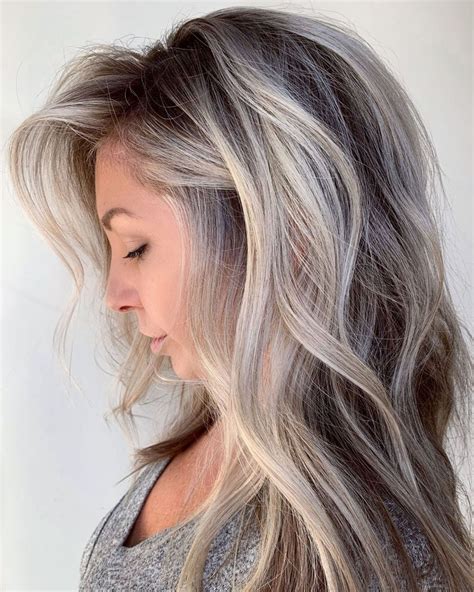 60 Ideas of Gray and Silver Highlights on Brown Hair | Grey brown hair ...