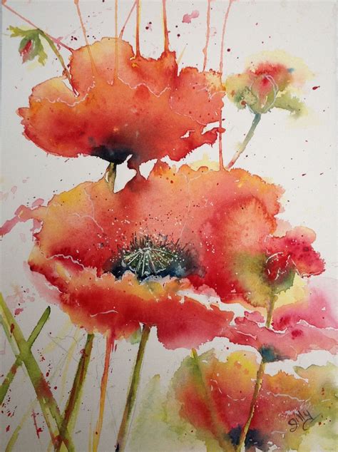 Pin by Debi Tucker on painting | Watercolor flower art, Watercolor poppies, Poppy painting