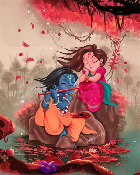 Fantasy Art Radha And Krishna Desktop