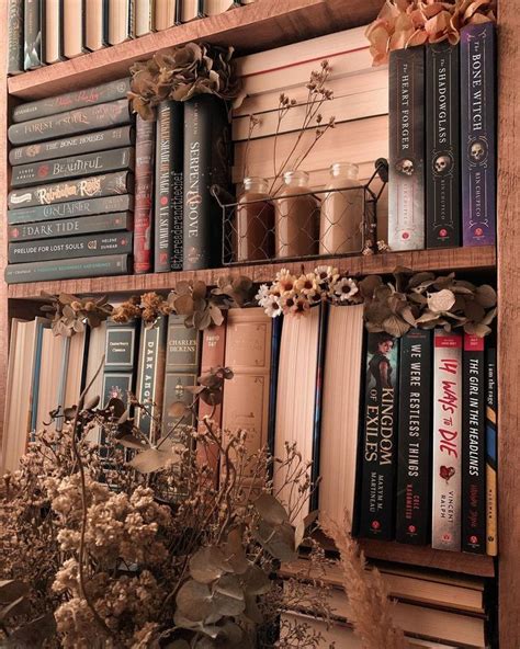 Beautiful Bookshelf Decor | Books and Flowers | Cottagecore Vibes | Book Nerd Aesthetic ...