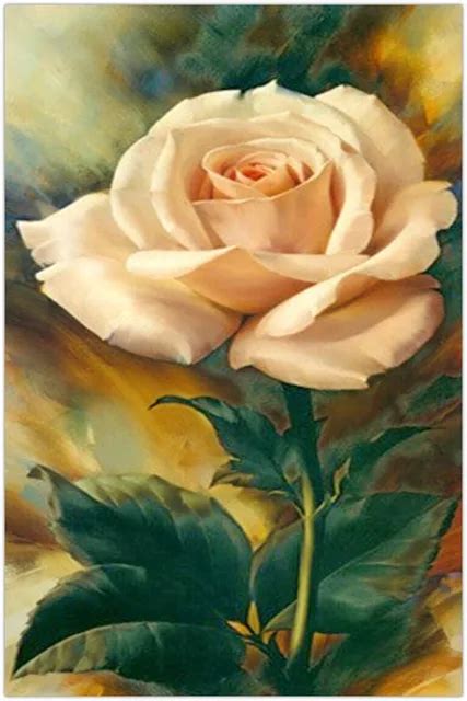 White roses,diamond embroidery Rose, Diamond painting flowers,painting rhinestones,embroidery ...