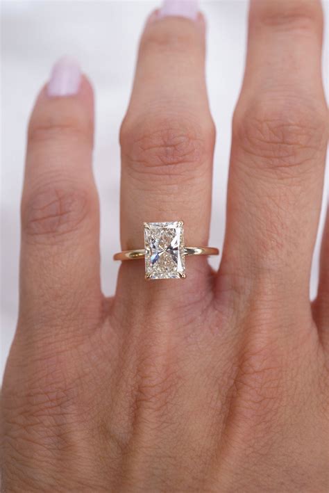 Elongated Radiant Cut Diamond Ring