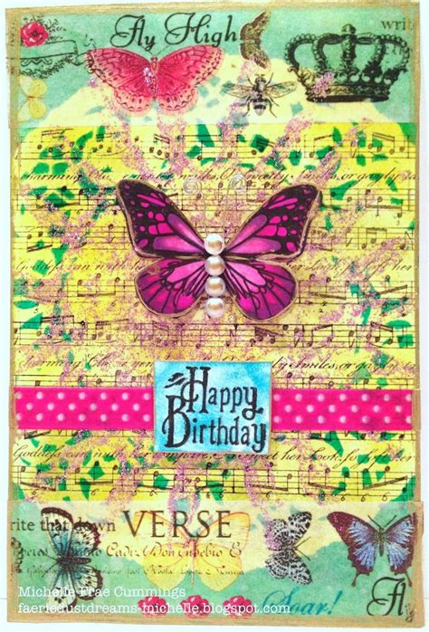 Happy Birthday Butterfly Card | AllFreePaperCrafts.com