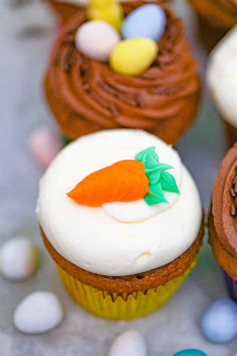 Easter Carrot Cake Cupcakes - The Baking ChocolaTess