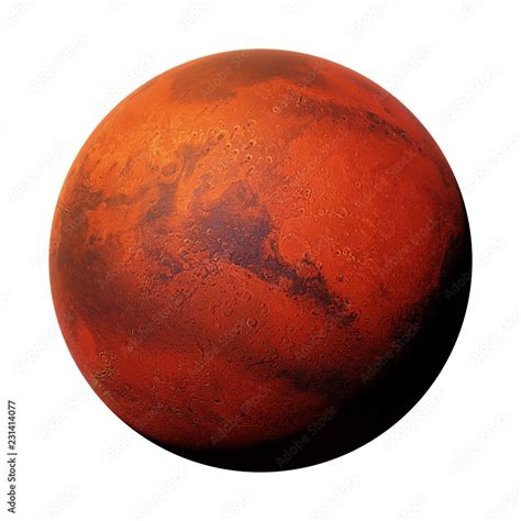 planet Mars, the red planet isolated on white background Stock ...