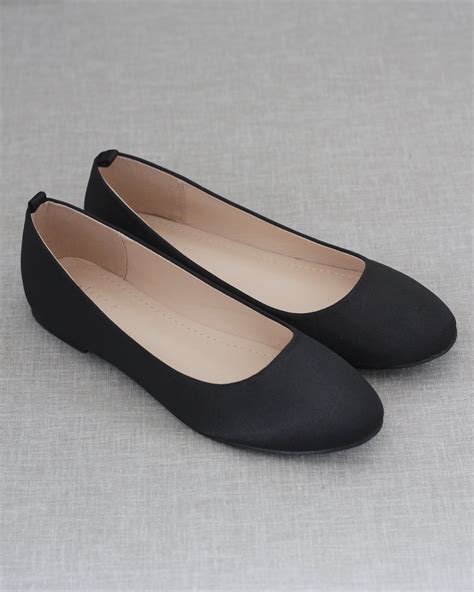 Satin Round Toe Evening Flats | Work shoes women, Black formal shoes, Black dress shoes