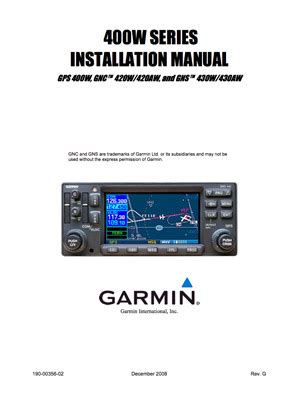 GNS430W Installation Manual Rev G - Glasair Aircraft Owners Association